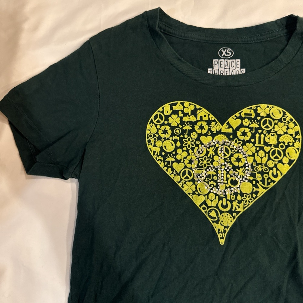 Green Heart Baby Tee